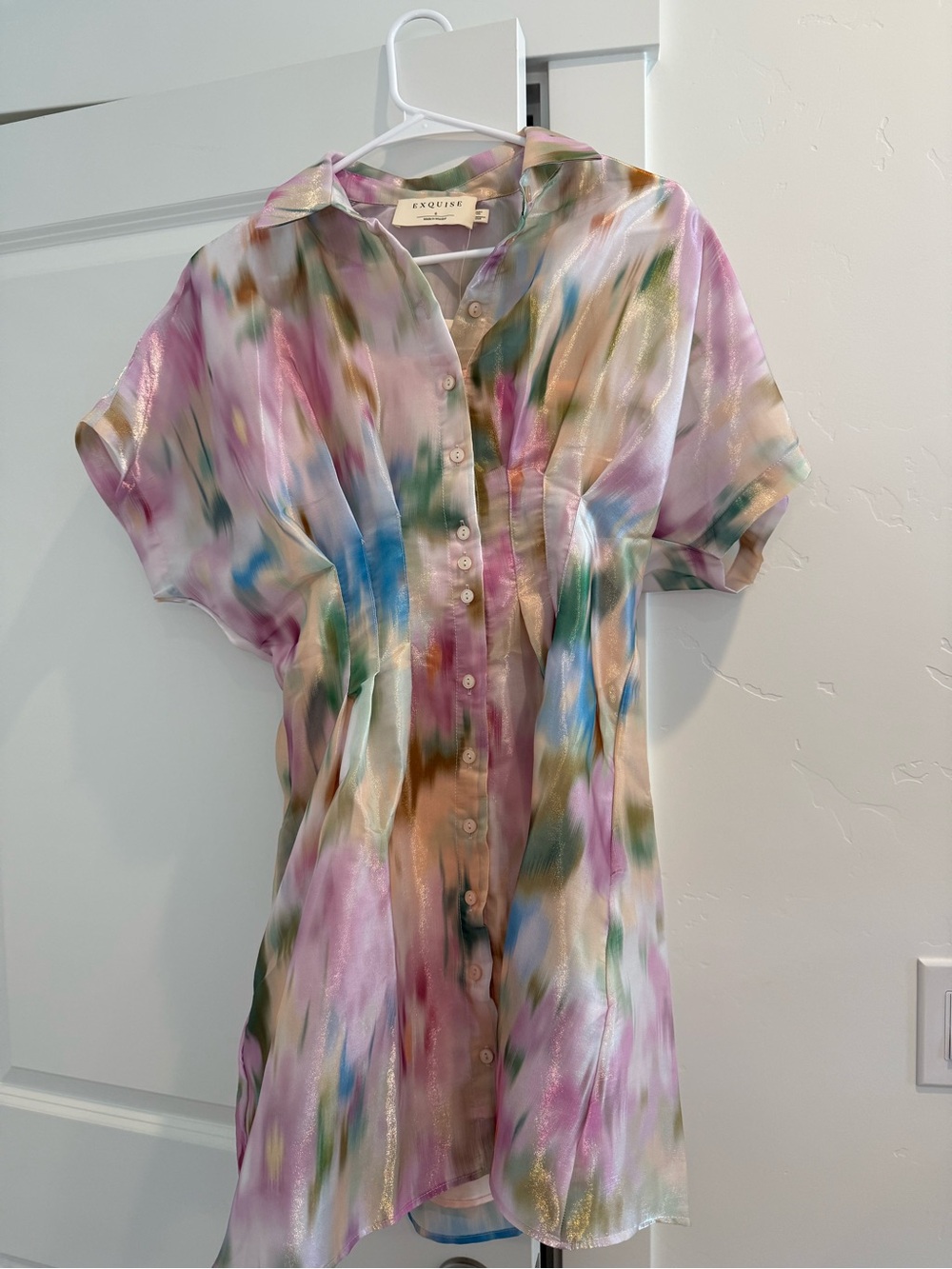Anthropologie The Tobie Organza Mini Shirt Dress by Exquise